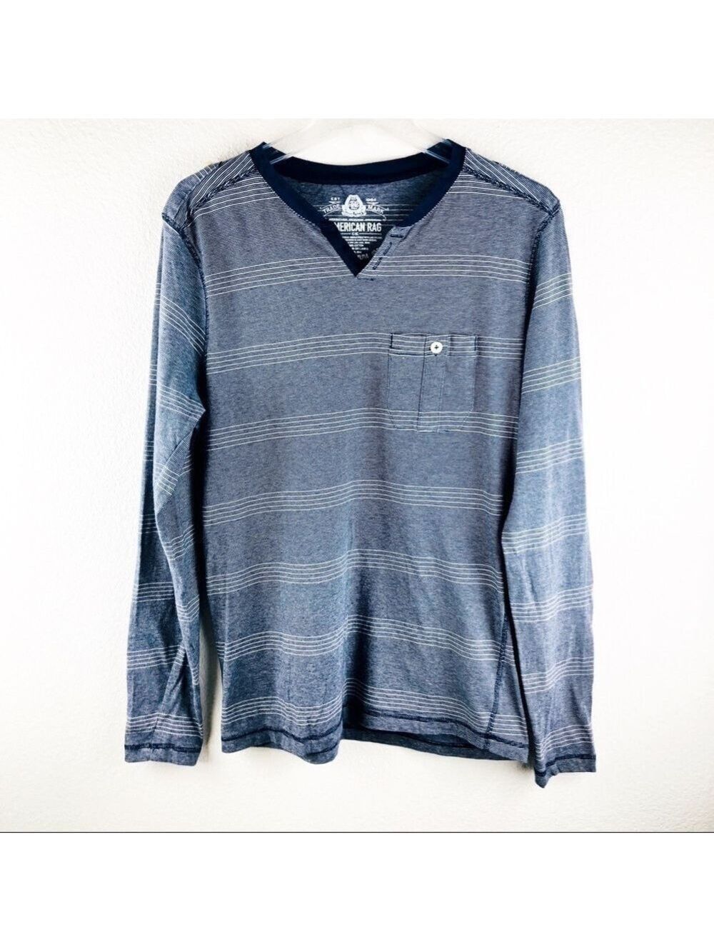 Men’s American Rag Blue Stripe Long Sleeve Medium